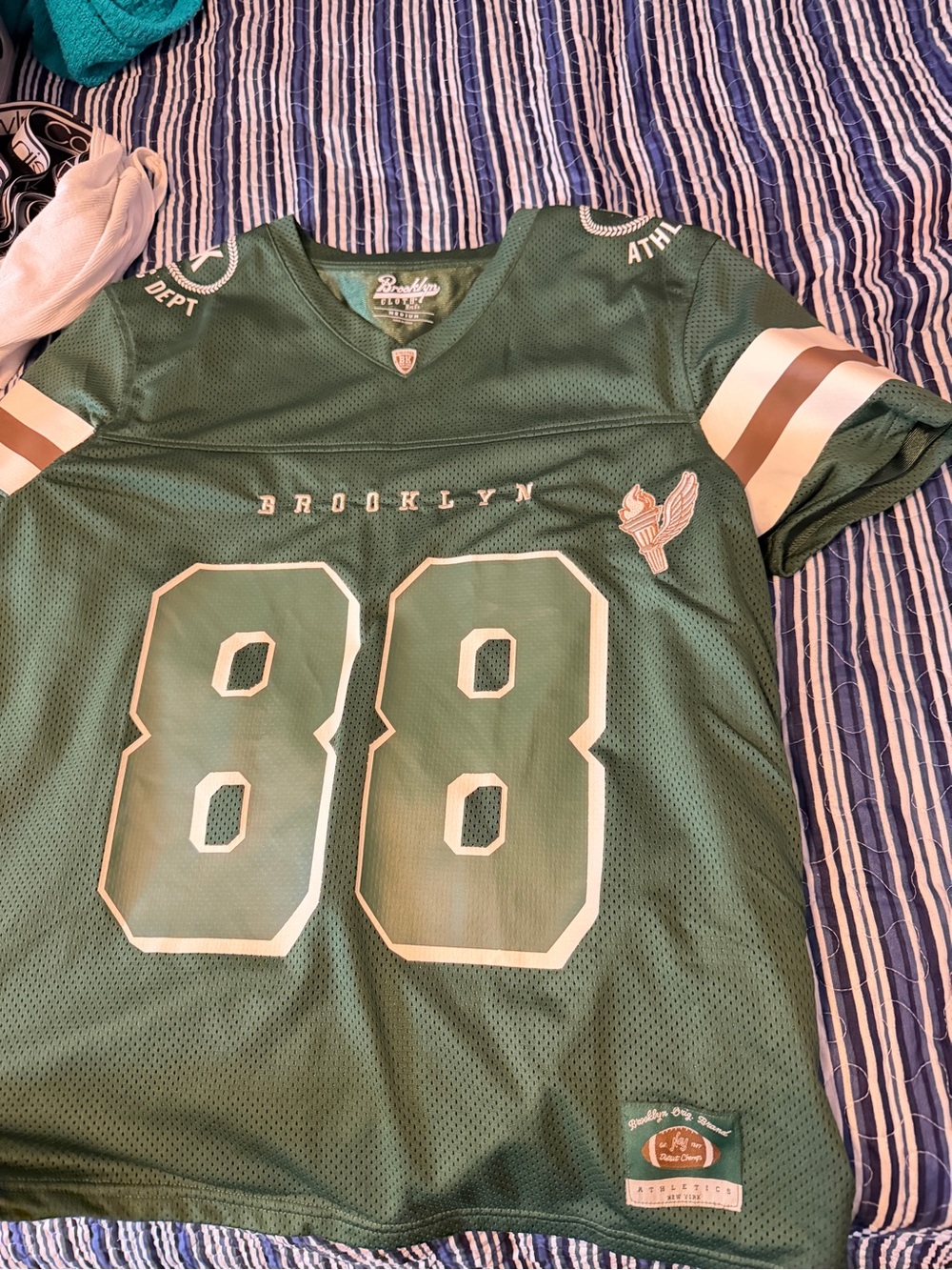 Brooklyn 88 Green Football Jersey - Picture 2 of 4